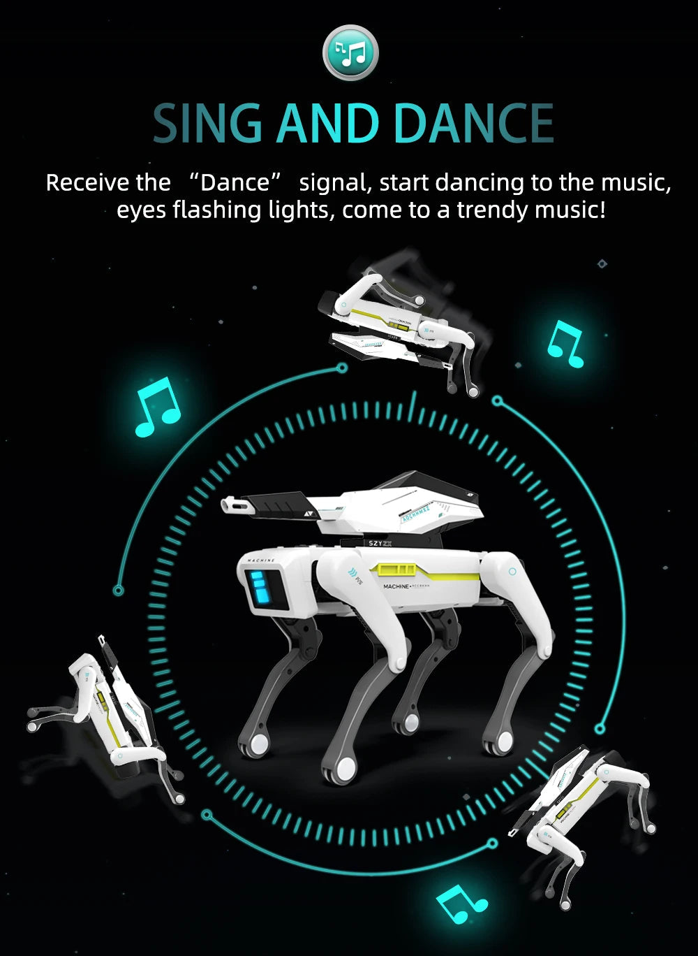 Teeggi Electric RC Intelligent Robot Dog with Clip Multifunction RC Mechanical Dog Educational Toy Bionic Smart Robot Toy Gift Ai-TechWorld 