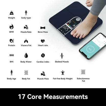 Scale for Body Weight, Smart Scale with 8-in-1 VA Display, High Precision Bathroom Digital Scale for Body Weight Heart Rate BMI Ai-TechWorld 