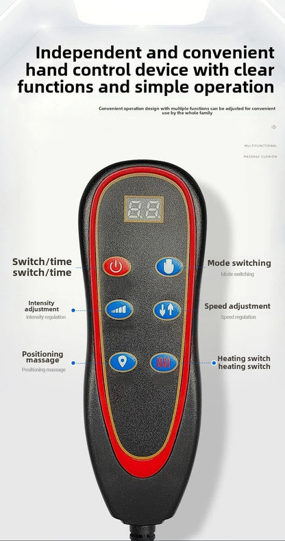 Multifunctional Lumbar Traction Massage Mattress Cushion Full Body Electric Shoulder Neck Waist Back Vibrations Removable Gift Ai-TechWorld 