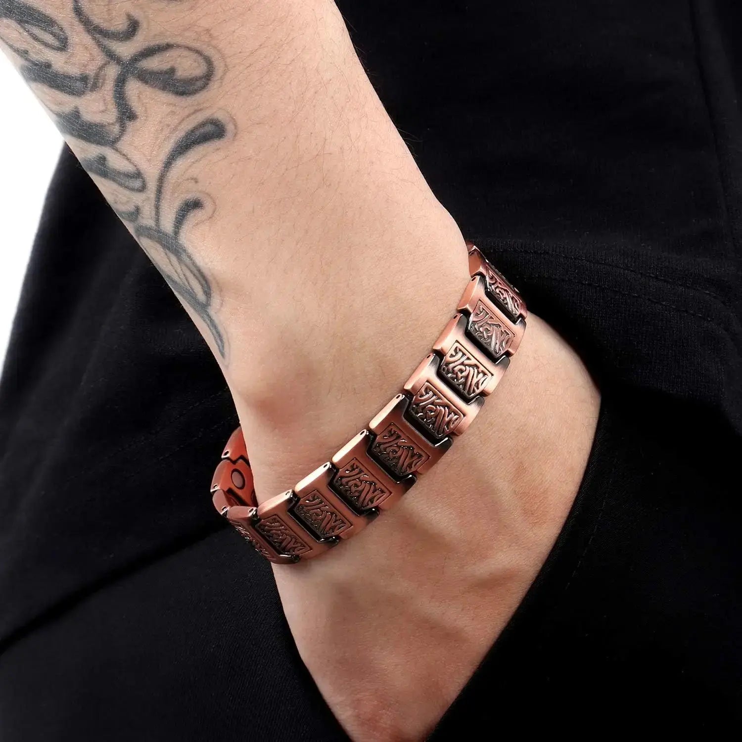 ARADOO Copper Bracelet for Men 100% Pure Copper Magnetic Link Bracelets Jewelry Gift with Adjustable Sizing Tool Ai-TechWorld 