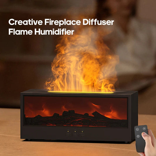 New Creative Fireplace Aromatherapy 150 Waterless Auto Off Colorful Flame Aerial Humidifier with a gift for remote home bedrooms Ai-TechWorld   ai-techworld