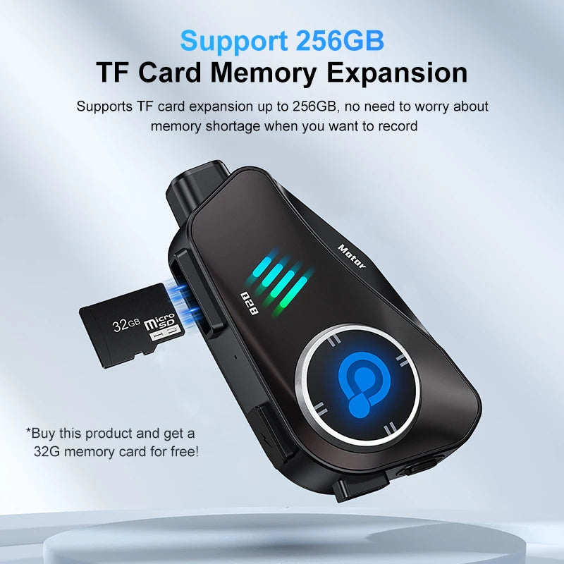 Q28 Motorcycle Helmet Headset Bluetooth Hands Free Call Waterproof Heaphone Wireless 1080P Video Dashcam TF Card as gift Ai-TechWorld 