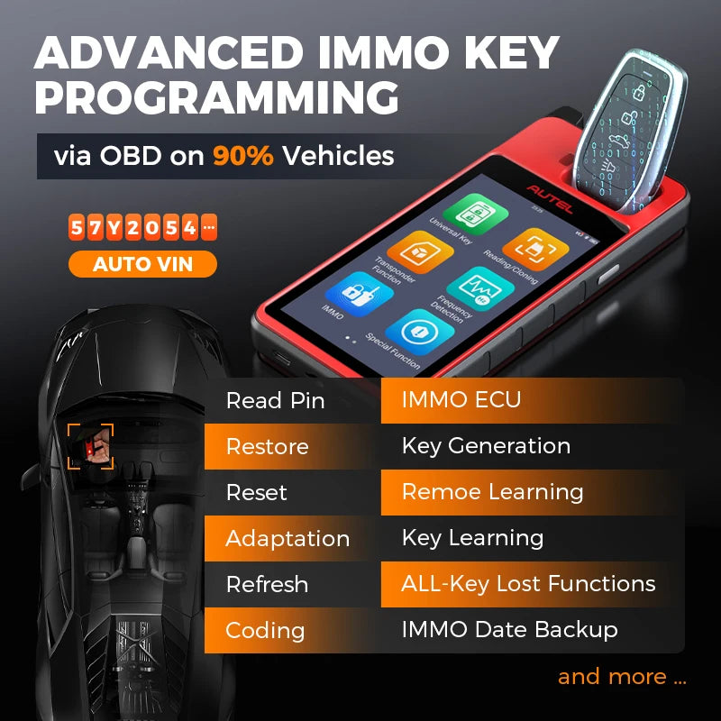 Autel MaxiIM KM100 Key Fob Programmer Immobilizer Tool Key Creation IMMO Learning Chip Read Write Cloning Frequency Detection Ai-TechWorld 