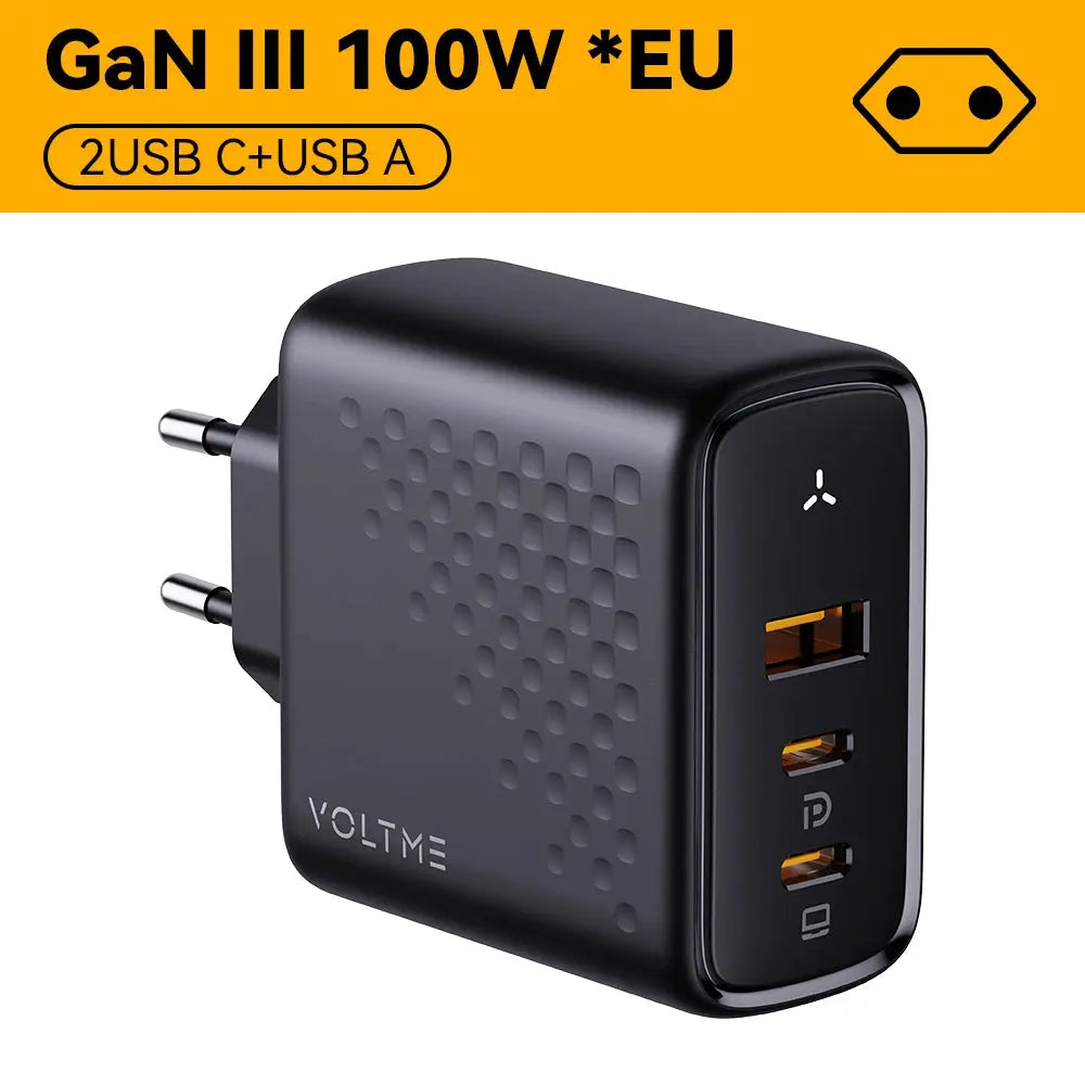 VOLTME GaN III 100W Desktop Charger Quick Charge 4.0 QC 3.0 PD USB-C Type C USB Fast Charging For MacBook Samsung iPhone 15 14 Ai-TechWorld 