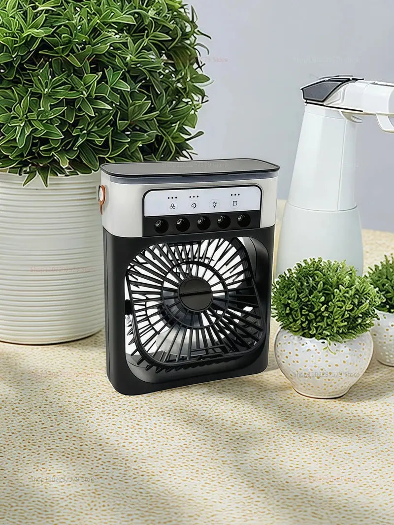 Mini USB Water Mist Fan Portable Air Cooler Humidifier 3 in 1 Air Conditioning Fan 7-Color LED Night Light Office Home Fan Ai-TechWorld 