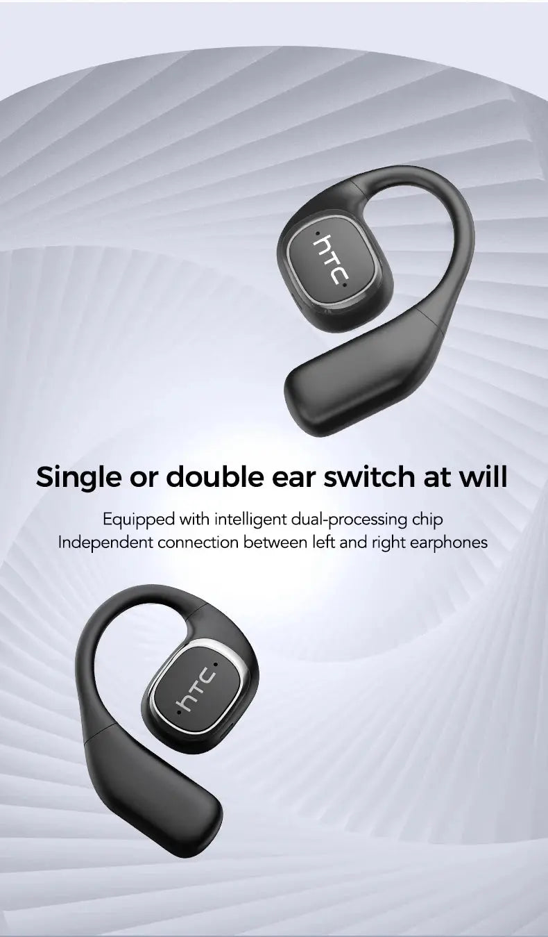 Translator HTC NE11 Bluetooth 6.0 OWS Wireless Headphones Translation Earphones Full-Color Touch Screen Ultra Long Battery Life Ai-TechWorld 