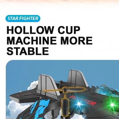 2.4G remote control fighter electric foam glider stunt tumbling UAV hovering helicopter with LED colorful lights aircraft model Ai-TechWorld 