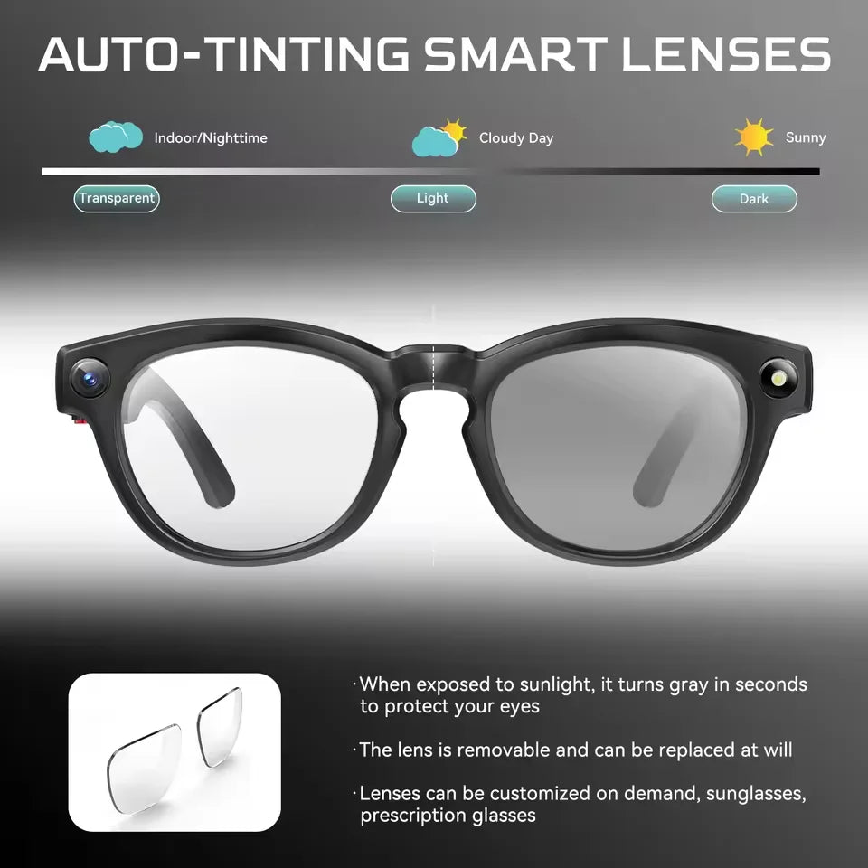 2026 New 4K HD AI Smart Glasses Men 800W Pixel Camera Bluetooth Call 4GB WIFI Transmission Voice Assistant Smart Glasses Women Ai-TechWorld 