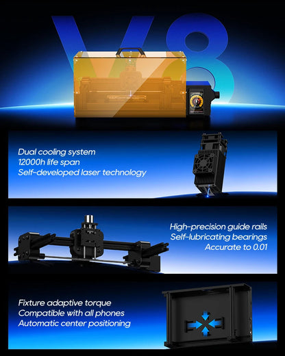 Xwitzeal® V8 Newly Laser Machine for iPhone 8-17 Pro Max Back Glass Repair&Camera Len w/Breaking Pen, Iron Mold,Air Filter, etc Ai-TechWorld 