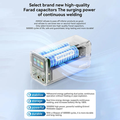 AWithZ UF20B Spot Welder Super Farad Capacitor Spot Welding Machine 18650 Lithium Battery DIY Nickel Sheet Welding Machine EU Ai-TechWorld 