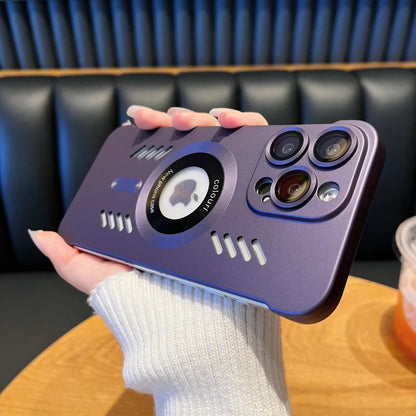 For Magesafe Magnetic Logo Hole Slim Frameless Case For iPhone 16 15 14 13 Pro Max Heat Dissipation Hard PC Lens Protector Cover Ai-TechWorld 