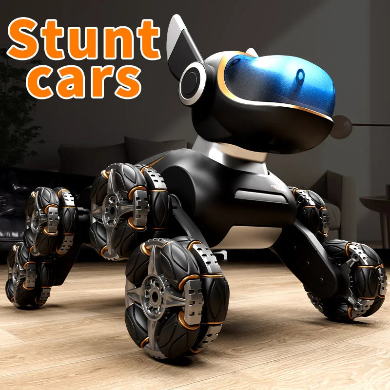 2025 NEW DWI Eight Wheeled Stunt Dog 2.4G Remote Control Intelligent Swing Arm Drift Robot Dog Climbing Car Children's Gift Toy Ai-TechWorld 