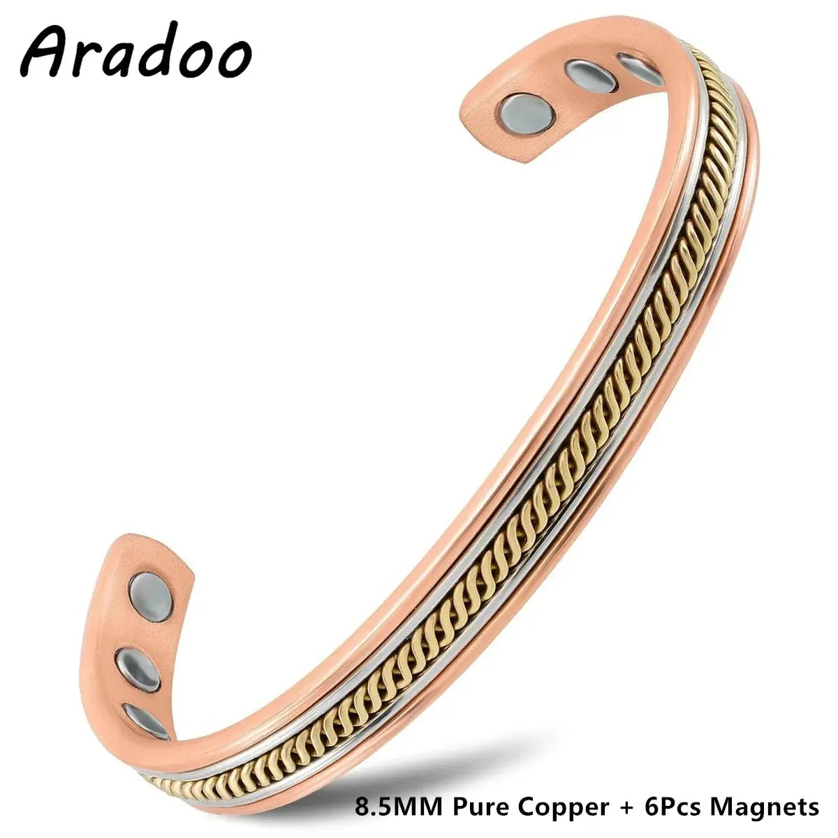 ARADOO Pure Copper Bracelets for Women 3500 Gauss Magnetic Therapy Braided Cuff Bangle Jewelry Gift Ai-TechWorld 