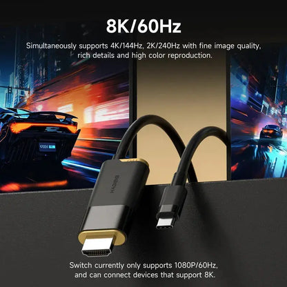 Hagibis Switch Dock for Nintendo Switch/OLED/Switch2 USB C to HDMI Cable Adapter 8K@60Hz HDR 100W PD for Laptop SteamDeck ROG Ai-TechWorld 