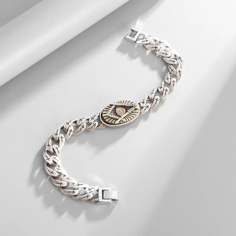 Men's Classic God's All Seeing Eye Masonic Symbol Bracelet Fashion Braided Cross Bracelet Religious Prayer Amulet Jewelry Ai-TechWorld 