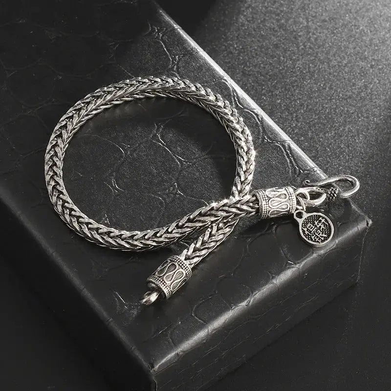 Retro Domineering Lion Head Animal Bracelet for Men Stainless Steel Braided Chain Wristband Bracelet Hip Hop Jewelry Ai-TechWorld 