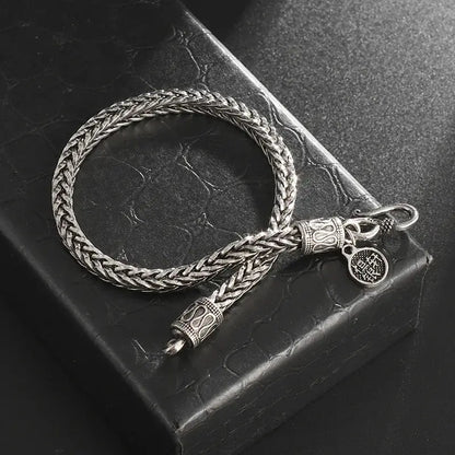 Retro Domineering Lion Head Animal Bracelet for Men Stainless Steel Braided Chain Wristband Bracelet Hip Hop Jewelry Ai-TechWorld 