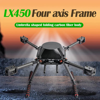 LX450 450mm full Carbon fiber Quadcopter Frame Umbrella shaped folding FPV Quad with Carbon Fiber Landing Skid F450 drone frame Ai-TechWorld 