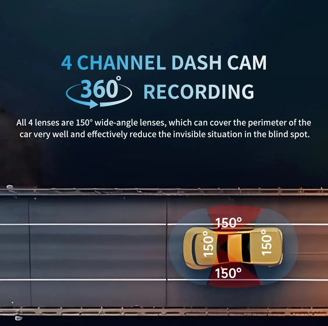 4CH GPS Dash Cam Front 4K/2K+3*1080P 360 24H Parking Mode WiFi Ai-TechWorld 