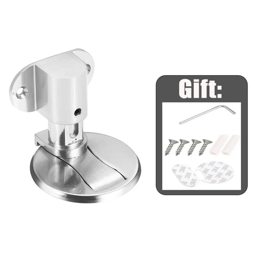 Adjustable Stainless Steel Door Stop Punch-free Strong Magnetic Anti-collision Door Stopper Invisible Bathroom Floor Door Stop Ai-TechWorld 