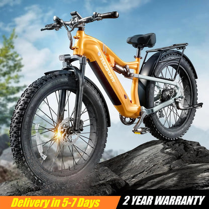 PUCKIPUPPY Labrador pro Electric Bike 1350W Peak 48V 20AH Battery Ebike 26" Fat Tire Electric Mountain Bike 2-Year Warranty Ai-TechWorld 