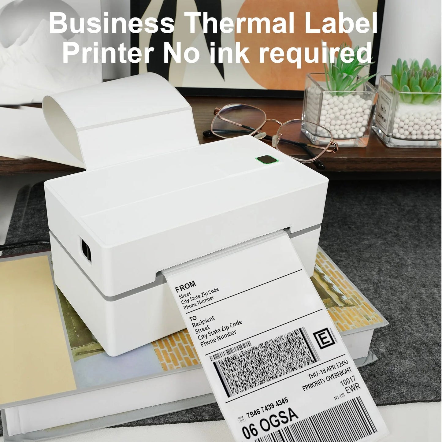 Thermal Label Printer Portable No Ink Required 300DPI 4x6 for Small Business WiFi Bluetooth USB High Speed Express Airway Bill Ai-TechWorld 