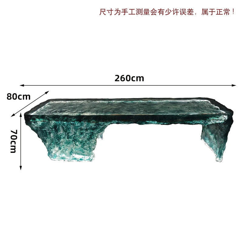 Premium Light Luxury Transparent Resin Hotel Front Desk Restaurant Villa Kitchen Partition Luminous Crystal Glacier Island Table Ai-TechWorld 