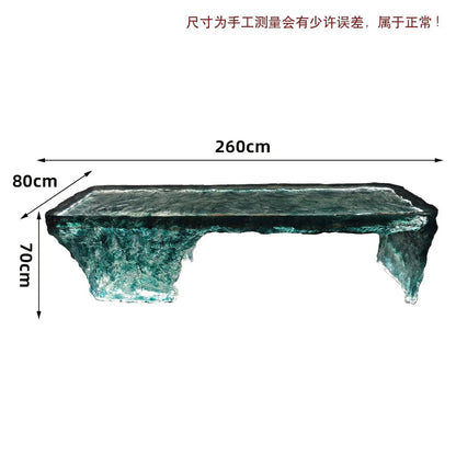 Premium Light Luxury Transparent Resin Hotel Front Desk Restaurant Villa Kitchen Partition Luminous Crystal Glacier Island Table Ai-TechWorld 