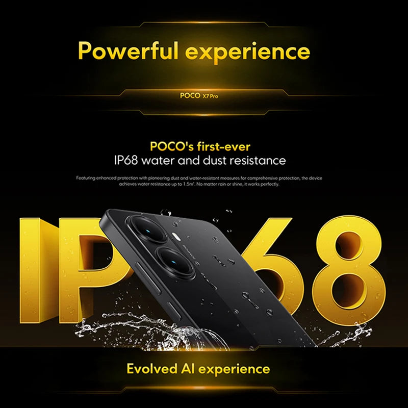 【Brand+】POCO X7 Pro Smartphone Dimensity 8400-Ultra 6000mAh 90W HyperCharge 6.67" AMOLED display NFC Xiaomi HyperOS 2 Ai-TechWorld 