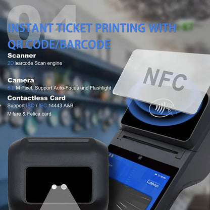 Z92 Android 13 Handheld Terminal POS Printer Portable 58mm Thermal Receipt Printer 4G Bluetooth NFC Ticket Bill POS PDA Ai-TechWorld 