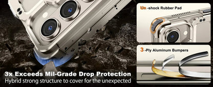 Eary for Samsung Galaxy Z Fold 6 5 Case with Magnetic Stand Magsafe Protective Cover Metals Frameless Bumper Wireless Charging Ai-TechWorld 