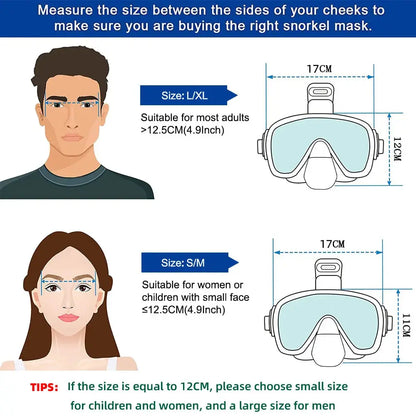 Underwater Snorkeling Half face Face Children Swimming Mask Set Scuba Diving Respirator Masks Anti Fog Safe Breathing for Adult Ai-TechWorld 