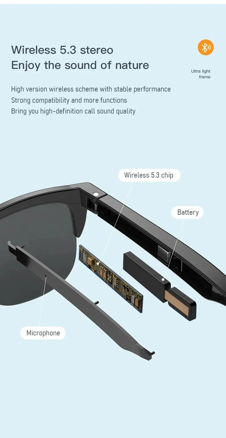 XIAOMI 4K Xiaomi 4K AI Smart Glasses With 100MP Camera Chat GPT Touch Sport Sunglasses Bluetooth Call Video Music Player For Men Ai-TechWorld 