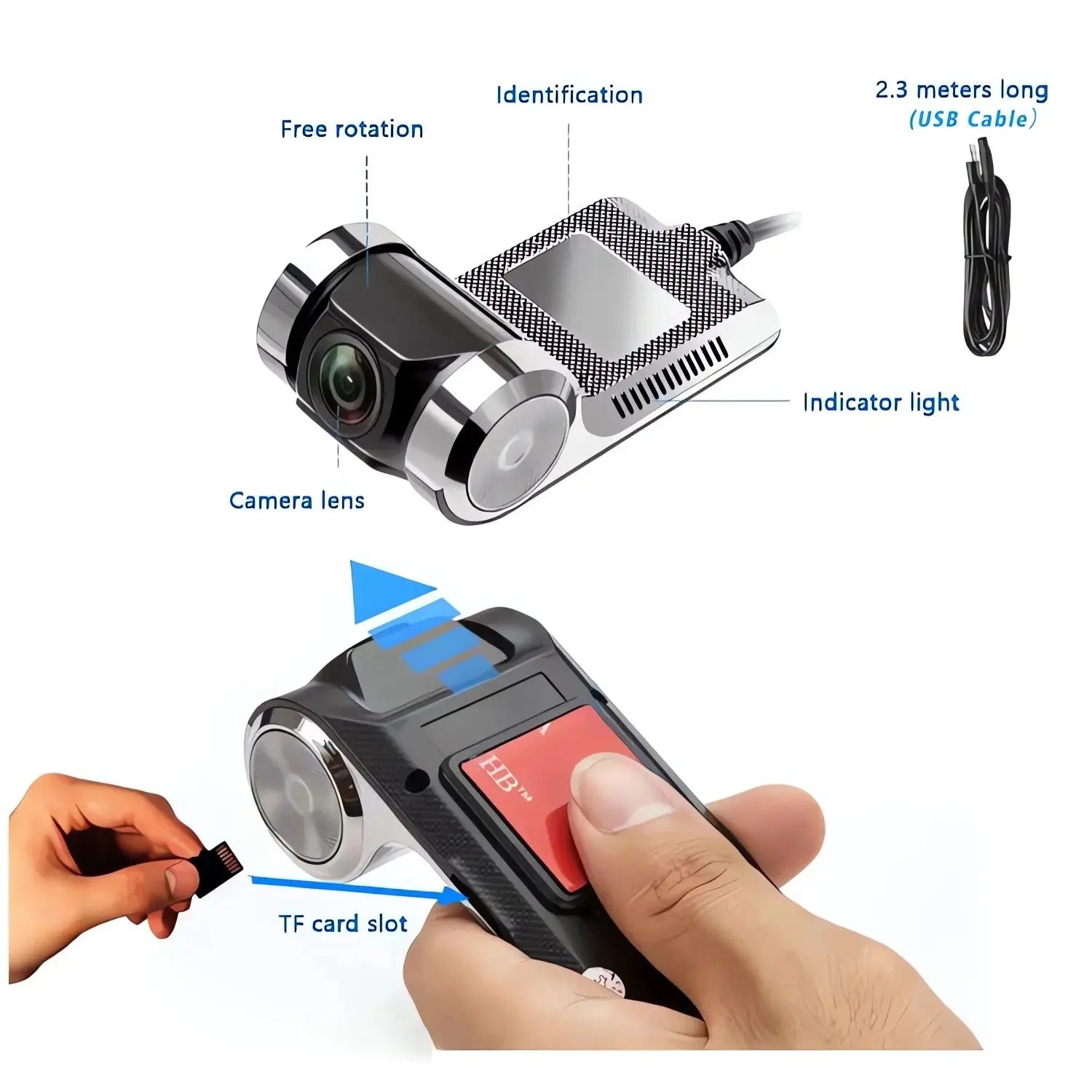 USB Car DVR For Android Media Navigator Dash cam HD Camera Driving Recorder Comes with ADAS Driving Assistance Function Ai-TechWorld 