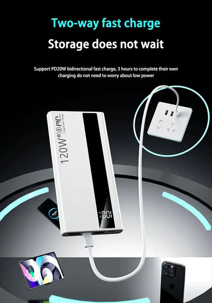 Xiaomi 500000mAh High Capacity PowerBank 120W Super Fast Charging Portable External Battery Powerbank for iphone Huawei Ai-TechWorld 