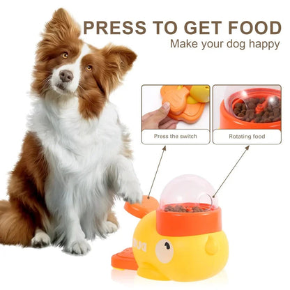 2-in-1 Interactive Dog Toy Pet Automatic Food Treat Dispenser Cartoon Duck Design Slow Food Pet Snack Feeder for Dog Training Ai-TechWorld 