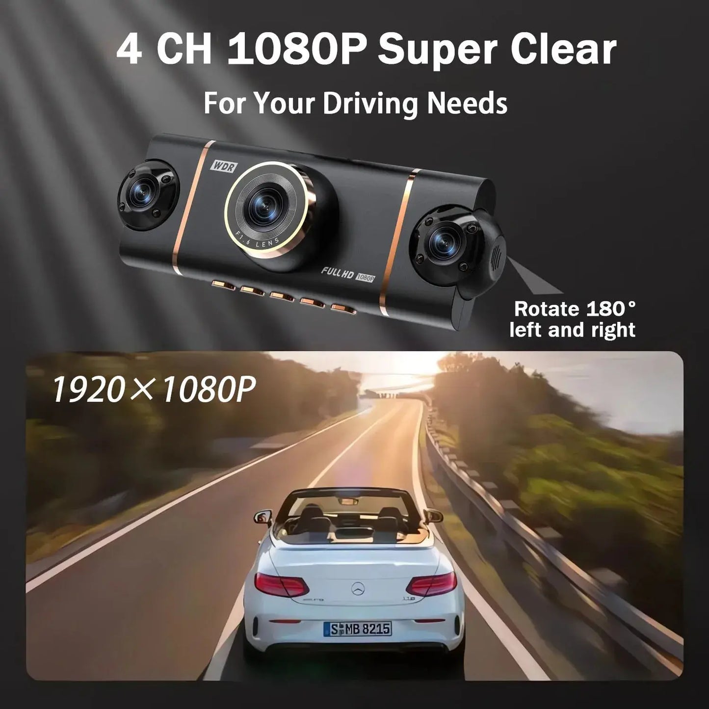 4 Cameras Dash Cam Car DVR WiFi HD 1080P Video Recorder 4 Channel Front Rear View Night Vision Black Box DVR For Vehicle Safety Ai-TechWorld 