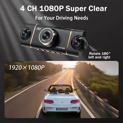 4 Cameras Dash Cam Car DVR WiFi HD 1080P Video Recorder 4 Channel Front Rear View Night Vision Black Box DVR For Vehicle Safety Ai-TechWorld 