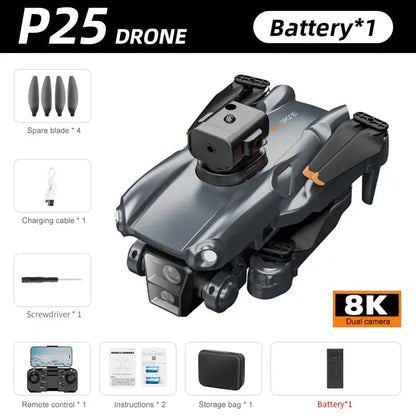 KBDFA P25 Drone 4K 8K HD Camera Aerial Photography Foldable RC Quadcopter Obstacle Avoidance Mini UAV Remote Control Toys Ai-TechWorld 
