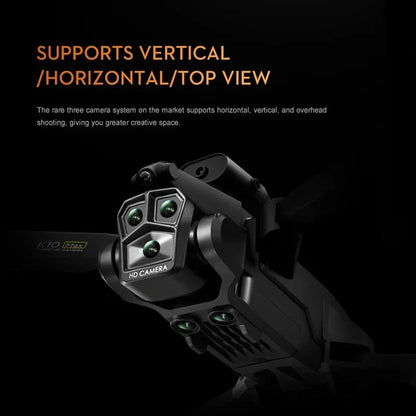 Lenovo K10Max Drone 8K Professinal Three Camera Optical Flow Localization Four-way Obstacle Avoidance RC for Adults Child Toys Ai-TechWorld 