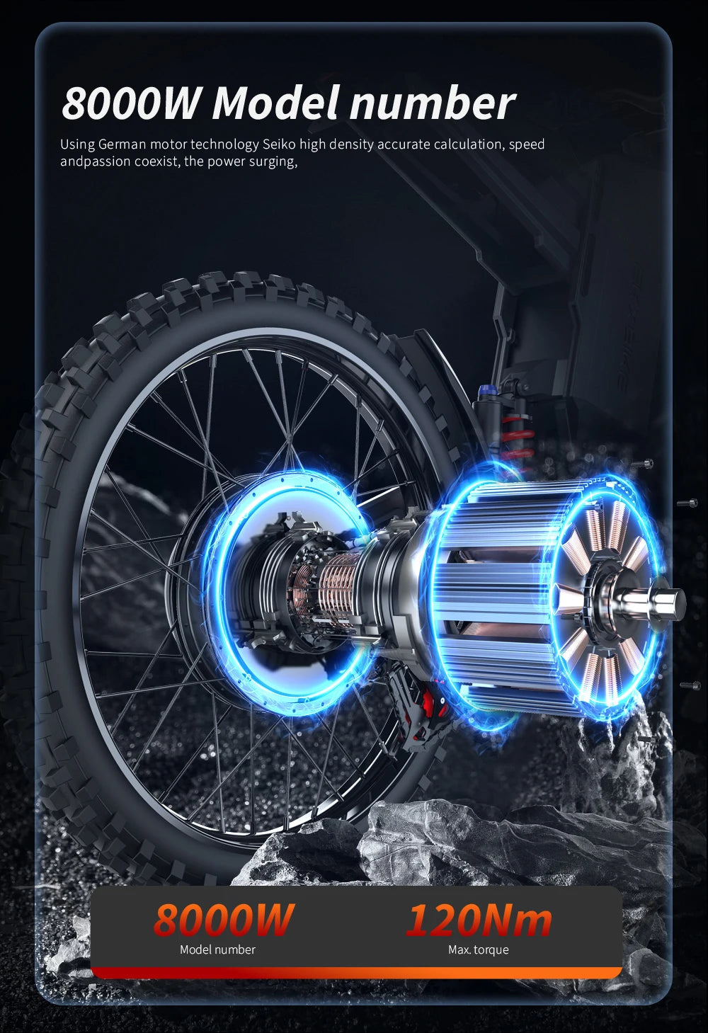 EKXBIKE GTS Electric Motorcycle for Adults 8000W Peak Electric Dirt Bike for Adults with 72V 30AH Battery Ai-TechWorld 