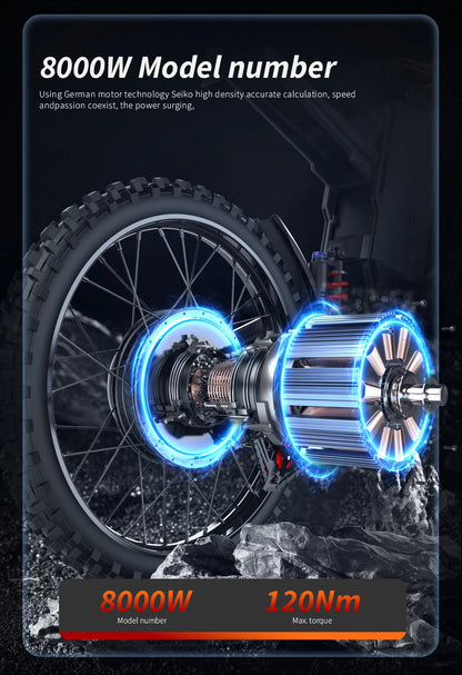 EKXBIKE GTS Electric Motorcycle for Adults 8000W Peak Electric Dirt Bike for Adults with 72V 30AH Battery Ai-TechWorld 