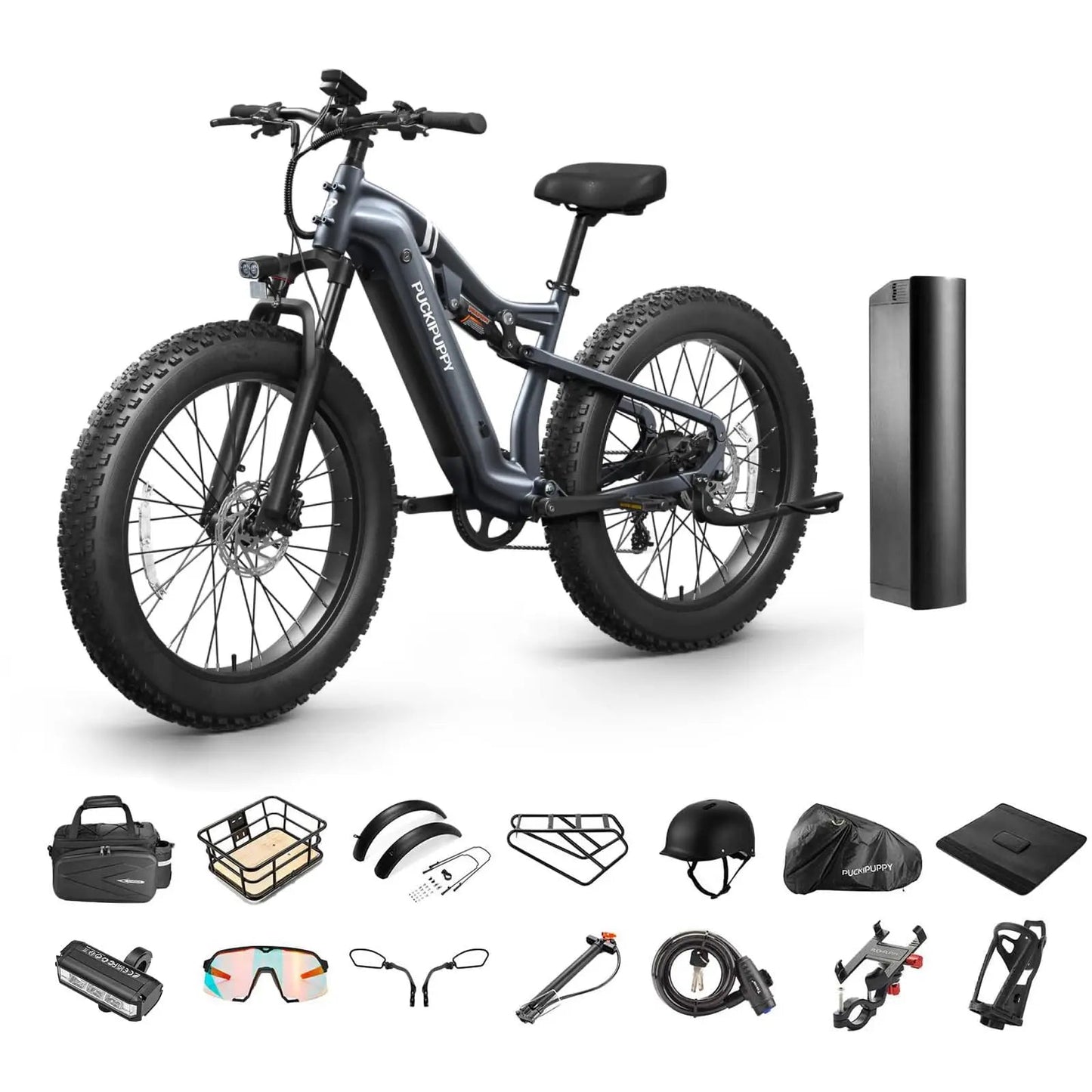 PUCKIPUPPY Labrador pro Electric Bike 1350W Peak 48V 20AH Battery Ebike 26" Fat Tire Electric Mountain Bike 2-Year Warranty Ai-TechWorld 