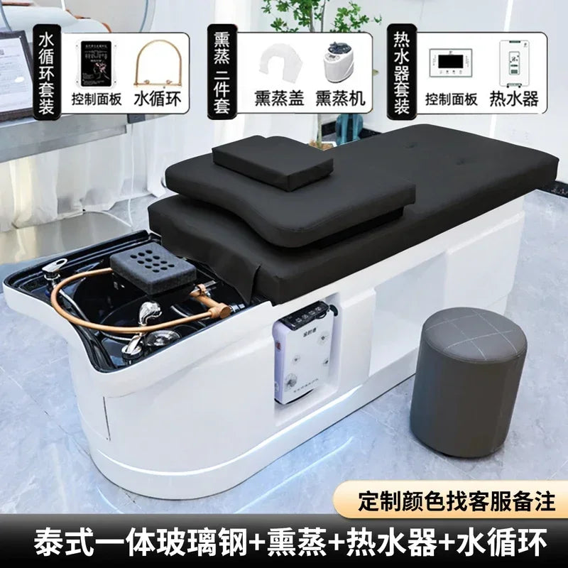 Spa Massage Shampoo Bed for Hair Salon, Commercial Use, Hairdressing Shaving Station, Water Circulation Basin, Beauty Furn, 2025 Ai-TechWorld 