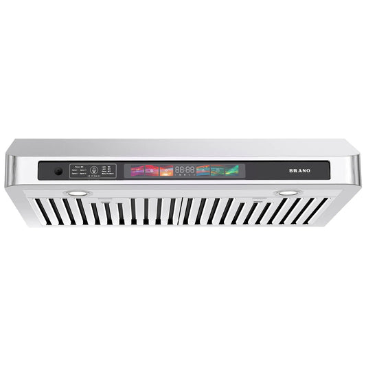 30/36 Inch Under Cabinet Range Hood with Voice/Gesture/Touch Control, 900 CFM Kitchen Vent Hood with 4-Speed Exhaust Fan Ai-TechWorld 