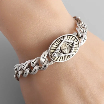 Retro Domineering Lion Head Animal Bracelet for Men Stainless Steel Braided Chain Wristband Bracelet Hip Hop Jewelry Ai-TechWorld 