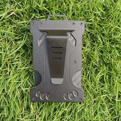 Wallet for Men Slim Aluminum Metal Money Clip with 1 Clear Window ID Badge Holder RFID Blocking Holds Up 15 Cards with Cash Clip Ai-TechWorld 