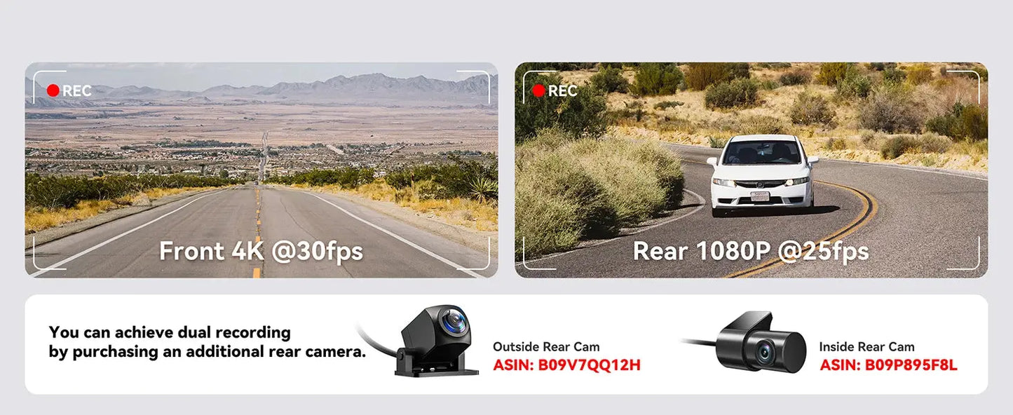 REDTIGER Dash Cam HD 4K Built-in GPS 70FOV Car DVR 5G WIFI APP Control Fatigue Driving Reminder Car Camera with Night Vision Ai-TechWorld 