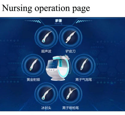 Smart Ice Blue Plus 7 in 1 Oxygen Hydro dermabrasion Bubble Machine Professional Face Hydra Machine rf Lifting ultrason machine Ai-TechWorld 