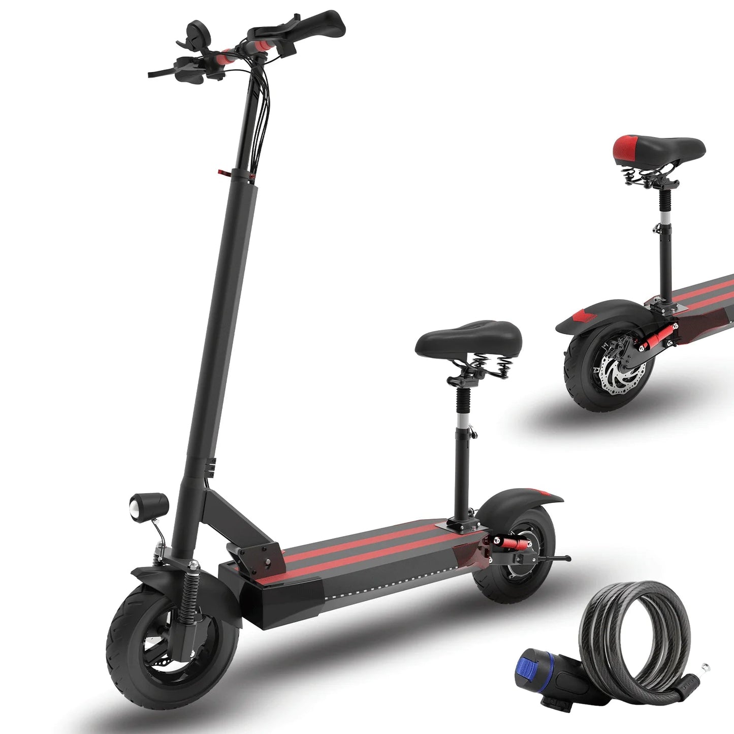 48-72V Electric Scooter for Adults 90KM/H 10-11''Tubeless Off Road Tire Hydraulic / SpringSuspension Foldable Escooter with Seat Ai-TechWorld 